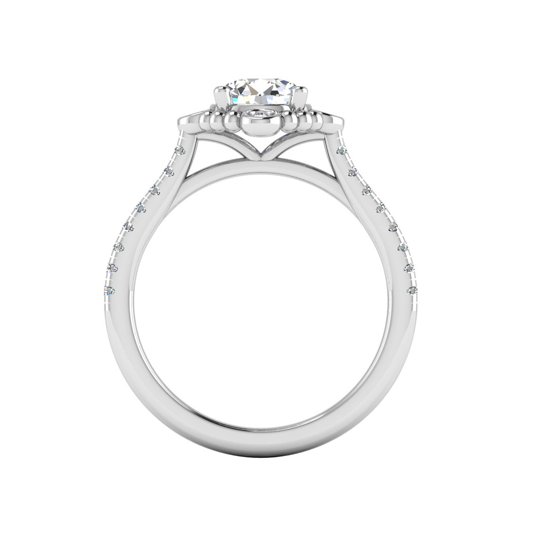 Thea Bubble Halo Engagement Ring